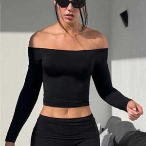 Elegant Black Off-Shoulder Women's Top